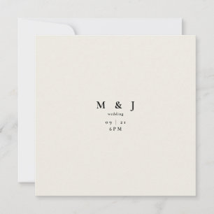 Schlichte und einfache moderne Beige Square Weddin Einladung