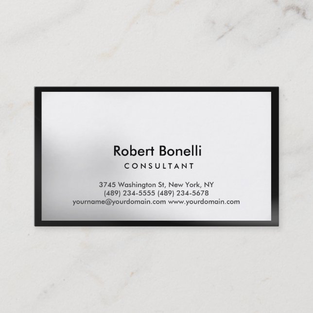 Schlichte Unternehmenskarte für moderne Berater Visitenkarte (Vorderseite)