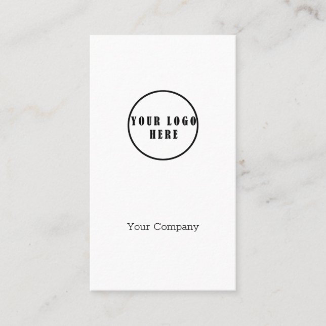 Schlichte Weiß-Schwarz Logo Business- Visitenkarte (Vorderseite)