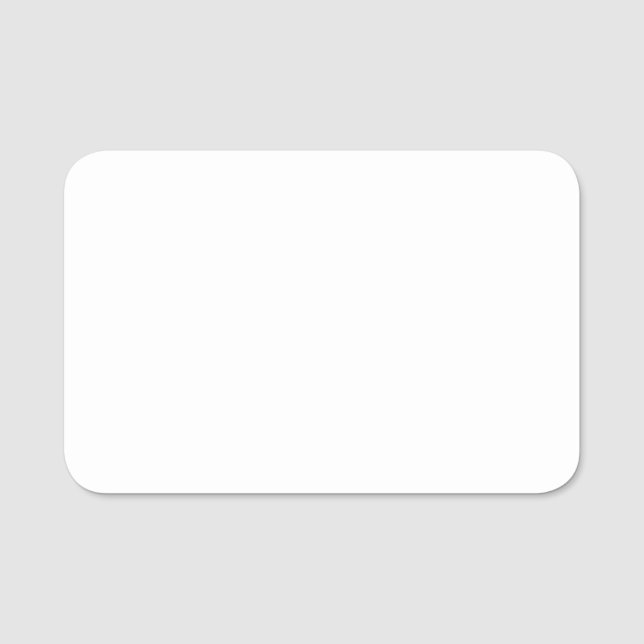 Schlichte weiße 3" x 2" Plastikkarte Namensschild (Vorderseite)