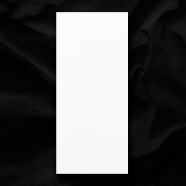 Schlichte weiße 4" x 9" Blanche Hochzeit Menükarte (Plain white 4" x 9" blank wedding menu)