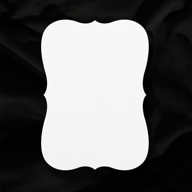 Schlichte weiße Bracket Edges Blank Wedding Einladung (Plain white bracket edge wedding invitation on black background)