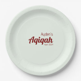 Schlichte weiße Knochen, Aqiqah Babydusche Pappteller