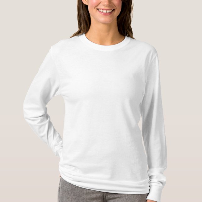 schlichte weiße lange Hülle T-Shirt (Vorderseite)