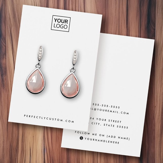 Schlichte weiße oder farbige Logo-Ohrkarte (Plain white or any color logo earring display card)