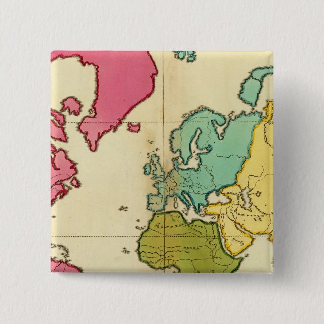 Schlichte Weltkarte Button (Vorderseite)