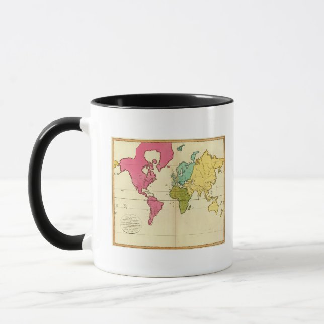 Schlichte Weltkarte Tasse (Links)