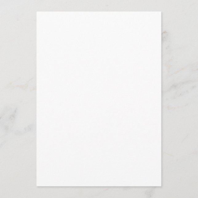 Schlichte White 5" x 7" Matte Blank Wedding Menükarte (Vorderseite)
