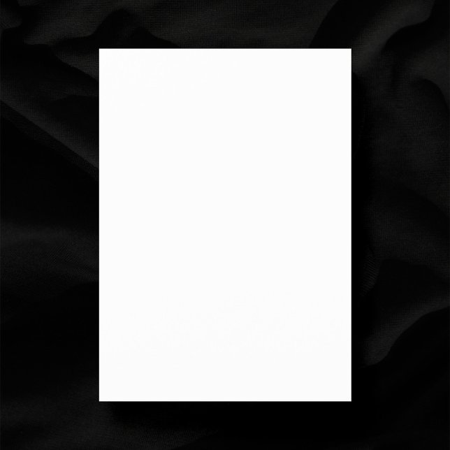 Schlichte White Wedding 5" x 7" Matte Blank Save The Date (Plain white 5x7 save the date card on black background)