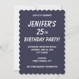 Schlichter Abend in fester Farbe dunkelblau Einladung