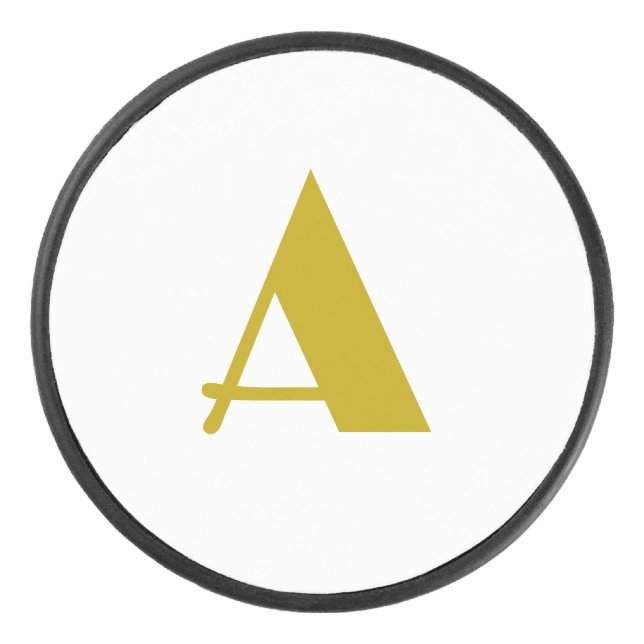 Schlichter Anfangsbuchstabe für einfarbiges Monogr Eishockey Puck (Vorderseite)