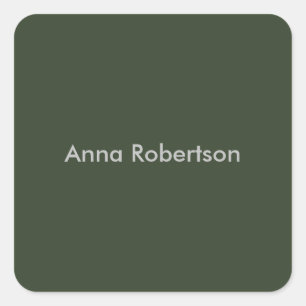 Schlichter Beruflicher Minimalistischer Trendname Quadratischer Aufkleber