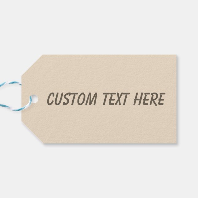 Schlichter Champagner in fester Farbe Geschenkanhänger (Rückseite Horizontal)