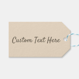 Schlichter Champagner in fester Farbe Geschenkanhänger