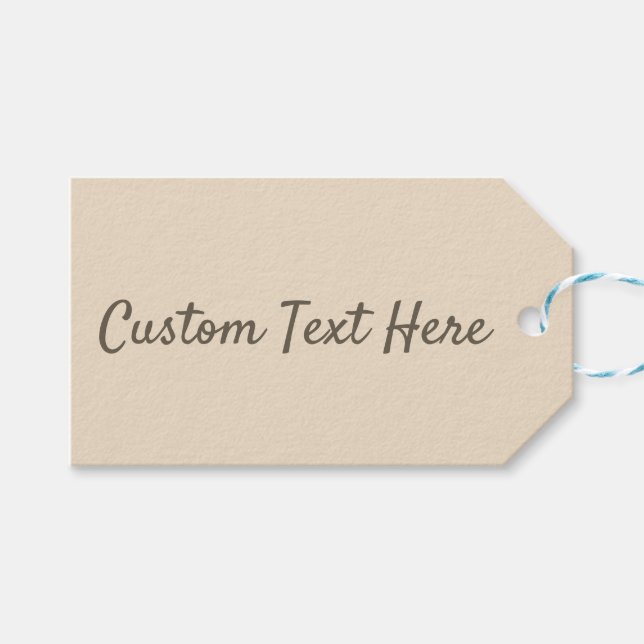 Schlichter Champagner in fester Farbe Geschenkanhänger (Vorderseite (Horizontal))