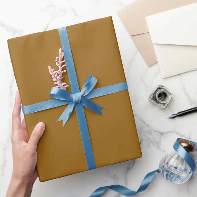 Schlichter Cocoa Gleam Gold Farbtone Geschenkpapier (Schenken)