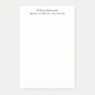 Schlichter einfacher Unadorned Name-optionales Post-it Klebezettel