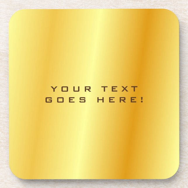 Schlichter, einzigartiger goldener Hintergrund Getränkeuntersetzer (Vorderseite)