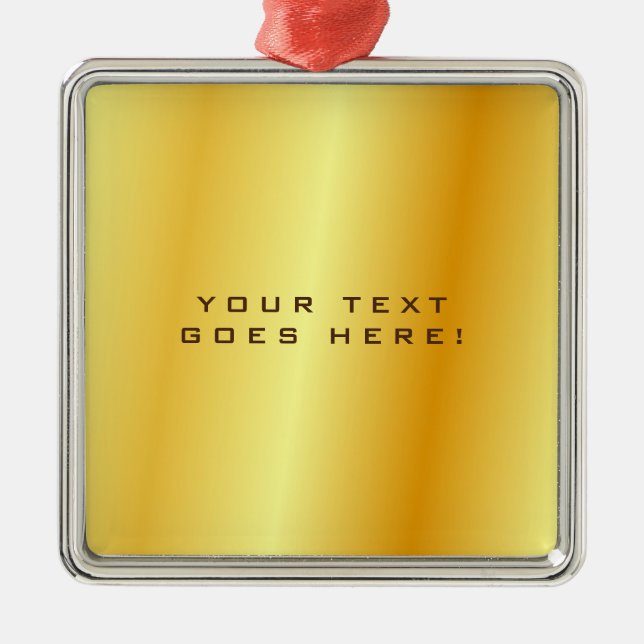 Schlichter, einzigartiger goldener Hintergrund Ornament Aus Metall (Vorne)