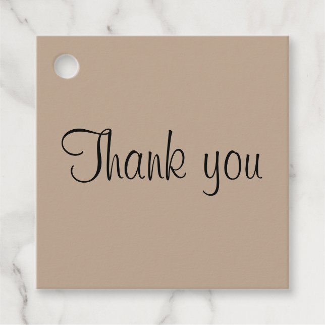 schlichter, eleganter Geburtstag danke Geschenkanhänger (Vorderseite)