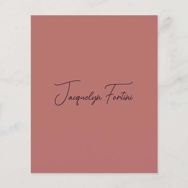 Schlichter eleganter Minimalistischer Kalligraphie Flyer (Vorne)