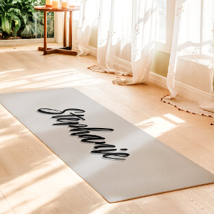 Schlichter, grau-schwarzer Individuelle Name Yogamatte