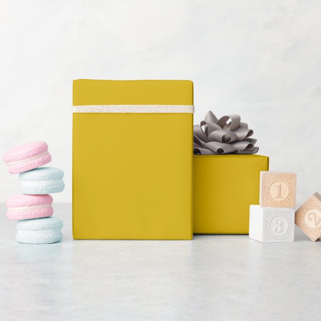 Schlichter, heller Senfgelb in fester Farbe Geschenkpapier (Babyparty)