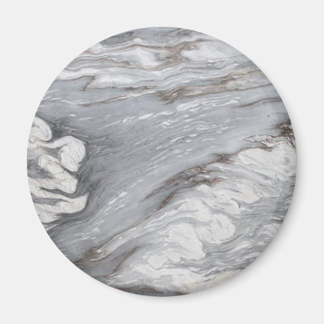 schlichter, minimalistisch weißer Marmor Magnet (Vorne)