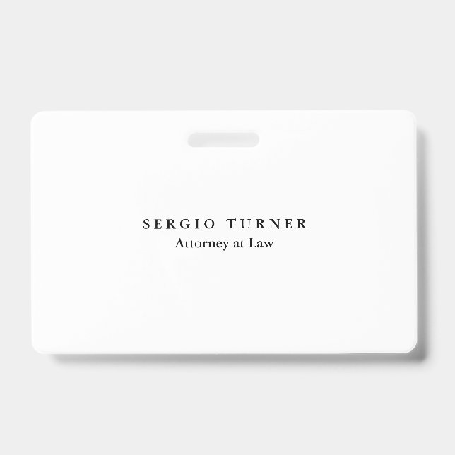 Schlichter Minimalistischer Beruflicher Rechtsanwa Ausweis (Vorderseite)