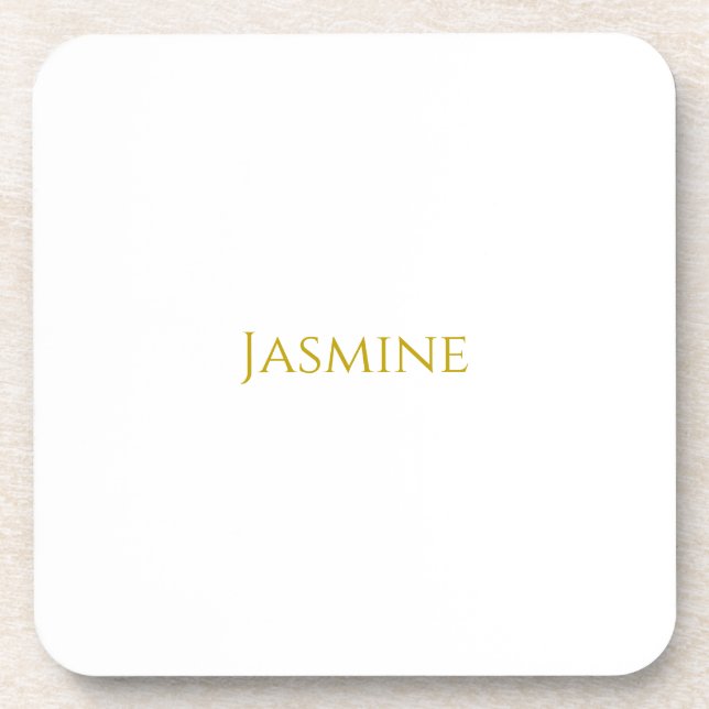 Schlichter Minimalistischer Name der Goldfarbe Getränkeuntersetzer (Vorderseite)