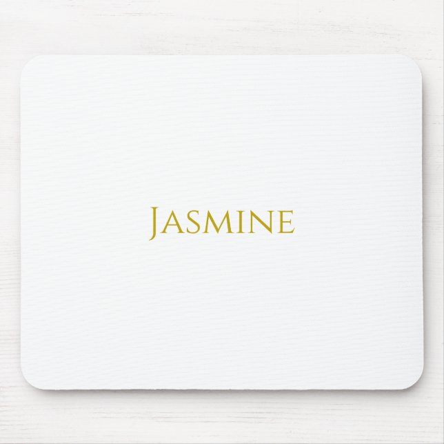 Schlichter Minimalistischer Name der Goldfarbe Mousepad (Vorne)