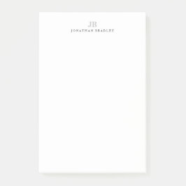 Schlichter Minimalistischer Name mit Monogramm Post-it Klebezettel
