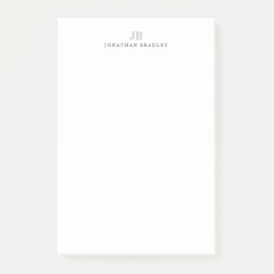 Schlichter Minimalistischer Name mit Monogramm Post-it Klebezettel