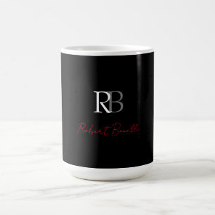 Schlichter Name der Mit Monogramm Schwarzen Schri Kaffeetasse