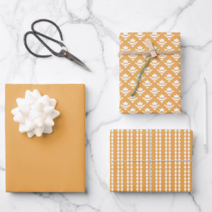 Schlichter Pollengelb in fester Farbe Geschenkpapier Set