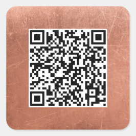 Schlichter QR-Code Elegante Kupferbronze Beruflich Quadratischer Aufkleber