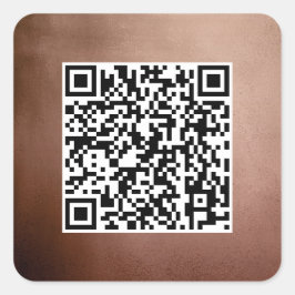 Schlichter QR-Code Elegante Rose Gold Beruflich Quadratischer Aufkleber