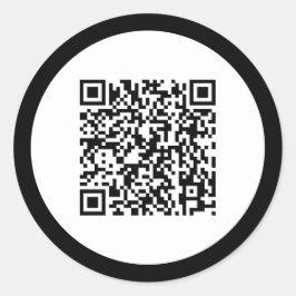 Schlichter QR-Code Eleganter Schwarzer Rahmen Beru Runder Aufkleber
