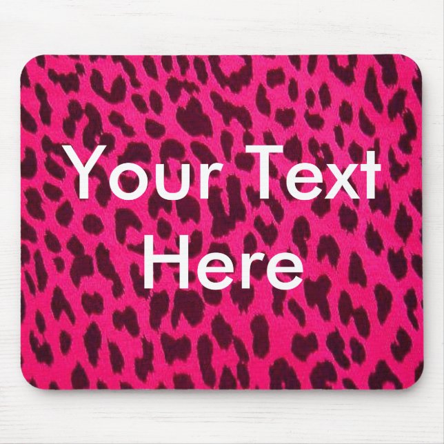 Schlichter rosa Leopard-Druck Mousepad (Vorne)