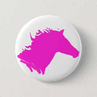 Schlichter rosa Pferdekopf Button