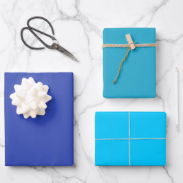 Schlichter Violet Ball Vivid Blue Shades 3 Tones Geschenkpapier Set