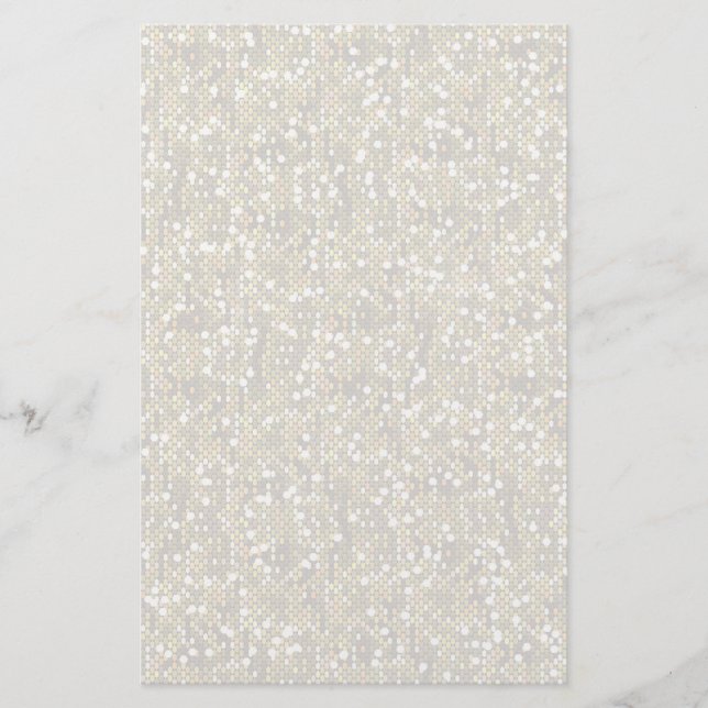 Schlichter weißer Confetti-Glitzer Briefpapier (Vorderseite)