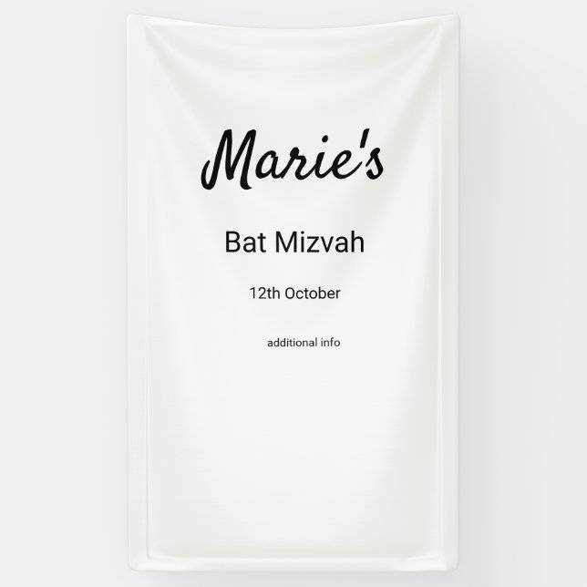 schlichter, weißer Schwarzer Klassiker Banner (Vertikal)