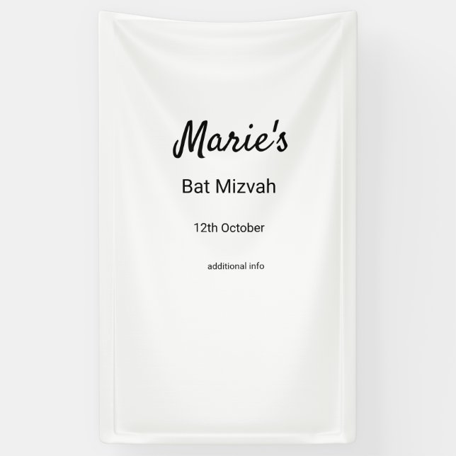 schlichter, weißer Schwarzer Klassiker Banner (Vertikal)