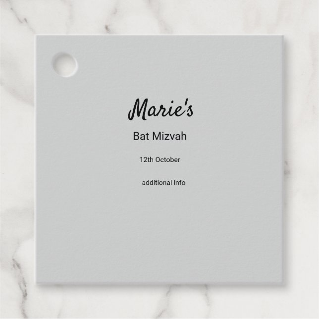 schlichter, weißer Schwarzer Klassiker Geschenkanhänger (Vorderseite)