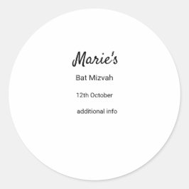 schlichter, weißer Schwarzer Klassiker Runder Aufkleber