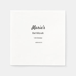 schlichter, weißer Schwarzer Klassiker Serviette