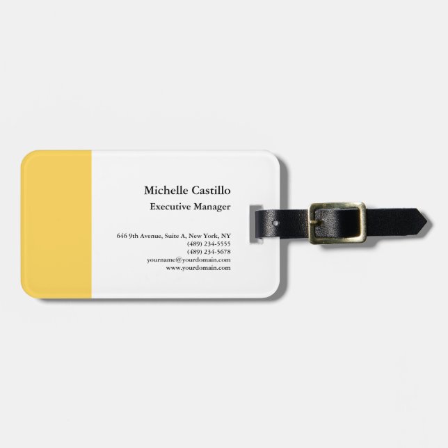 Schlichtes Berufliches Minimalistisch Gepäckanhänger (Vorderseite horizontal)