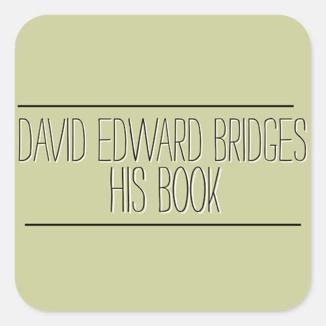 Schlichtes Buchzeichen Quadratischer Aufkleber (Vorderseite)