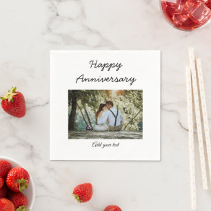 schlichtes bunt minimales Happy Jubiläum Foto Serviette